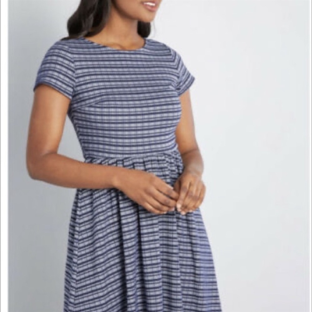 ModCloth Blue Striped Mini Dress